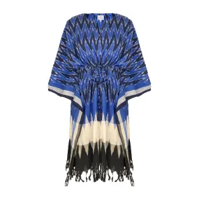 Bosque Cotton Ikat Kaftan Dress Handwoven