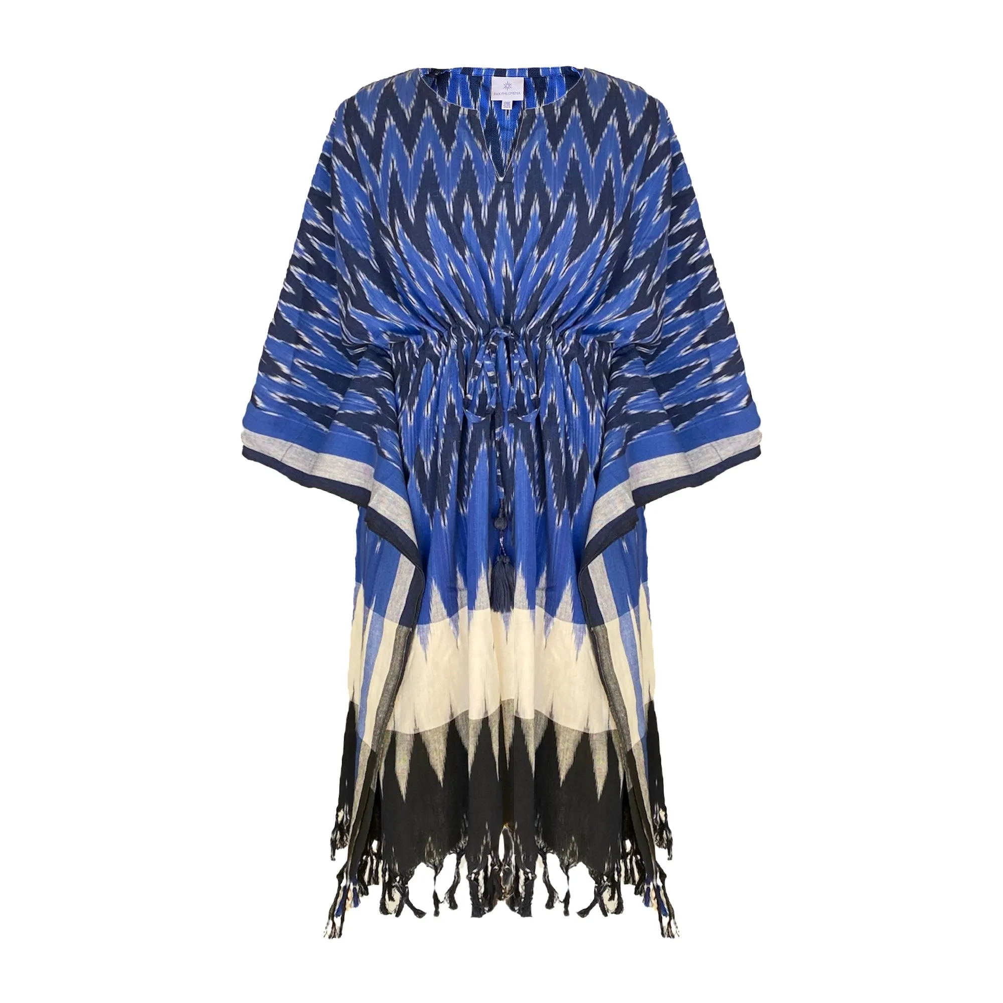 Bosque Cotton Ikat Kaftan Dress Handwoven