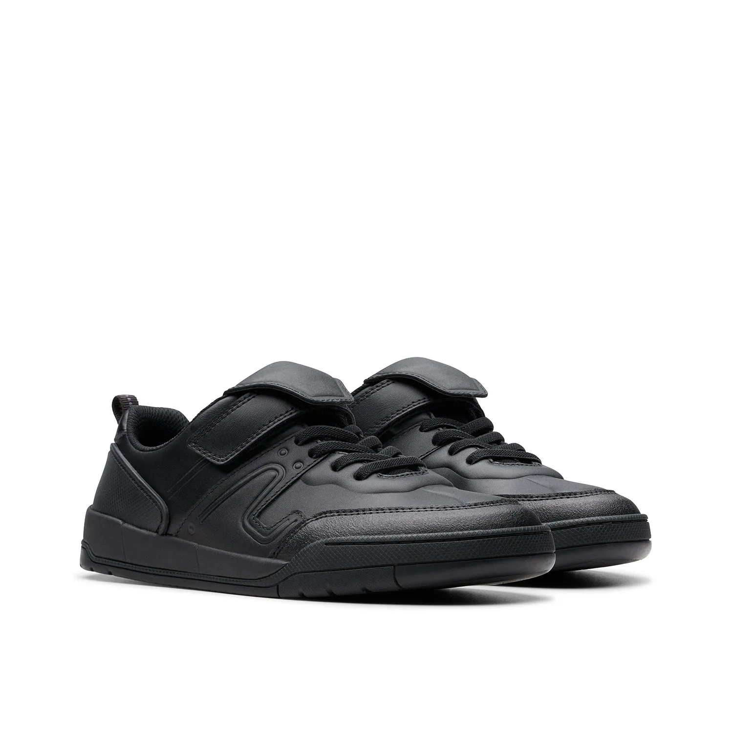 Boys - Laser Track Youth Black Leather