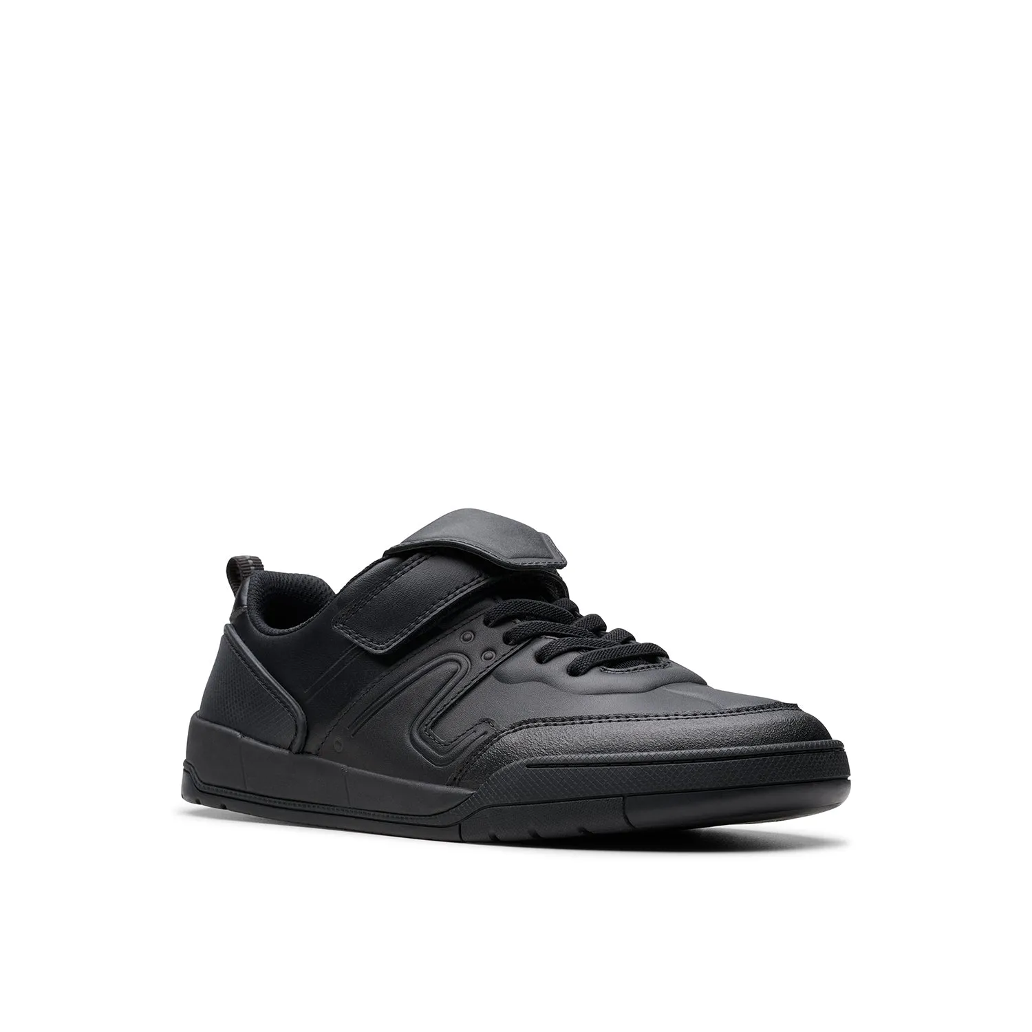 Boys - Laser Track Youth Black Leather