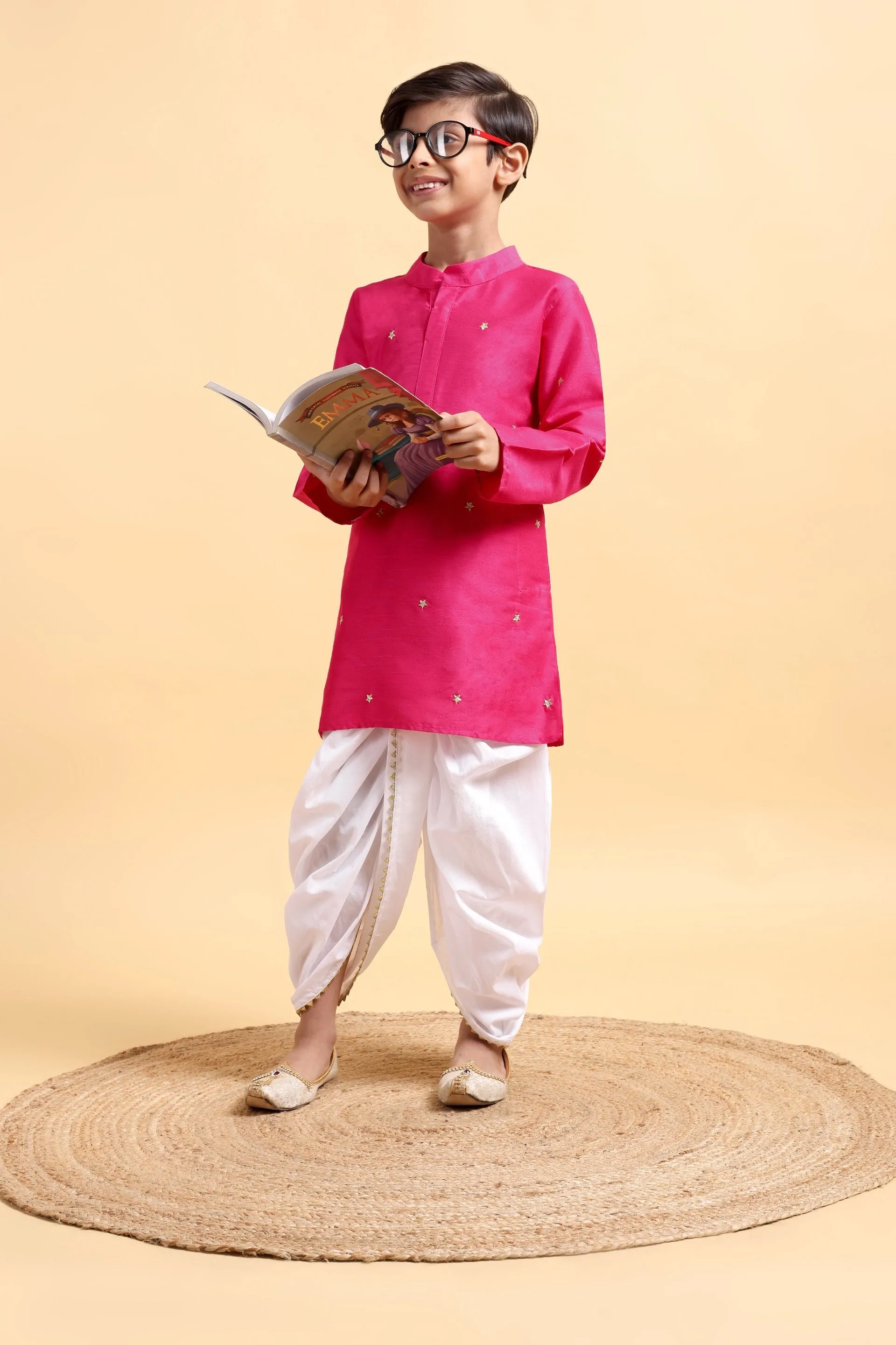 Boys White Cotton Basic Dhoti