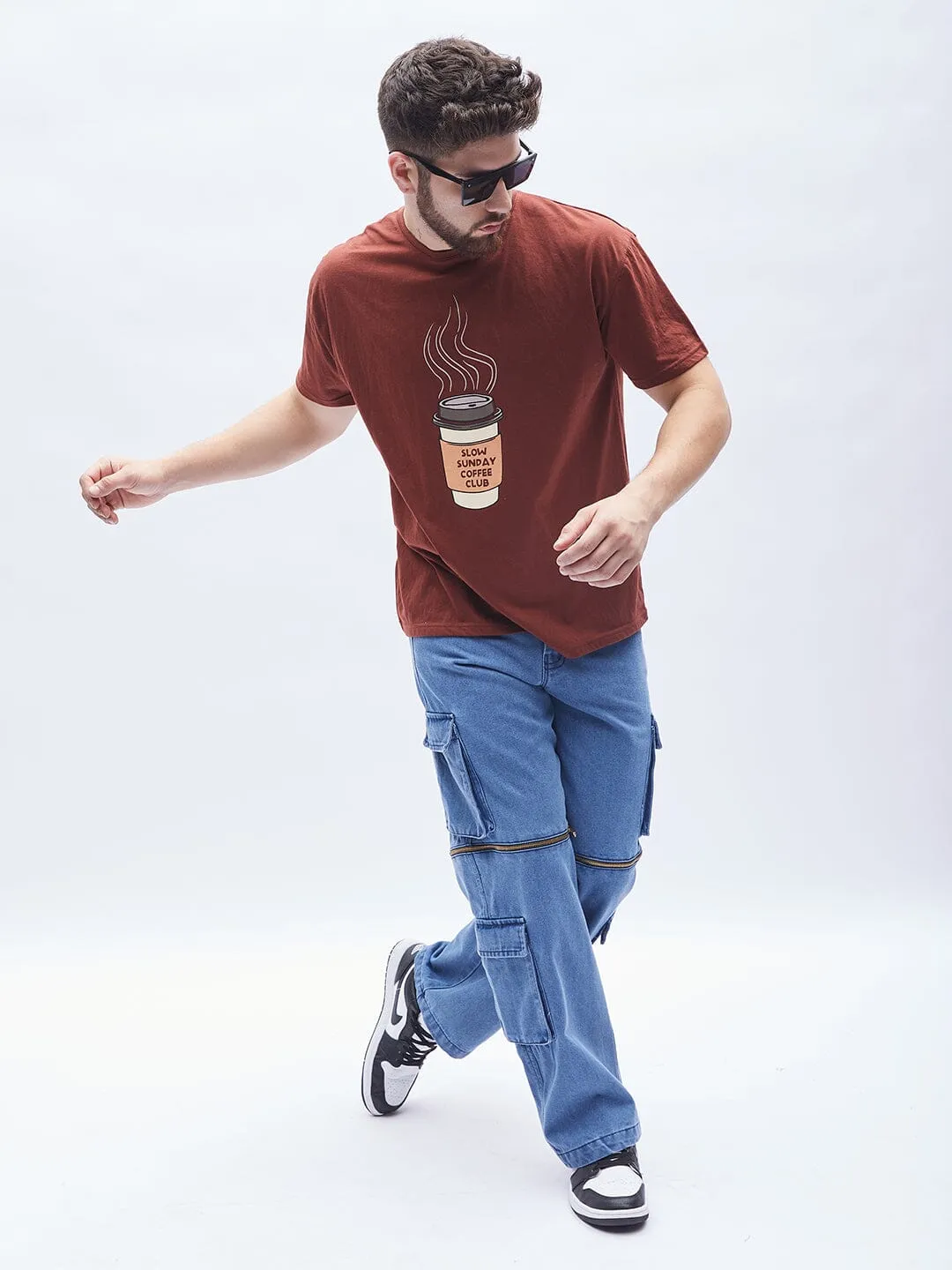 Brown Coffee Club Oversized T-Shirt