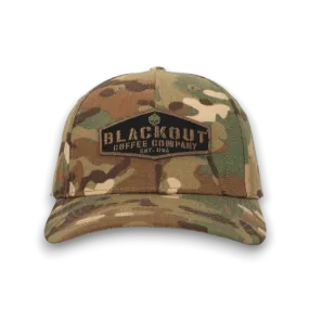 CAMO PATCH HAT WITH VELCRO CLOSURE