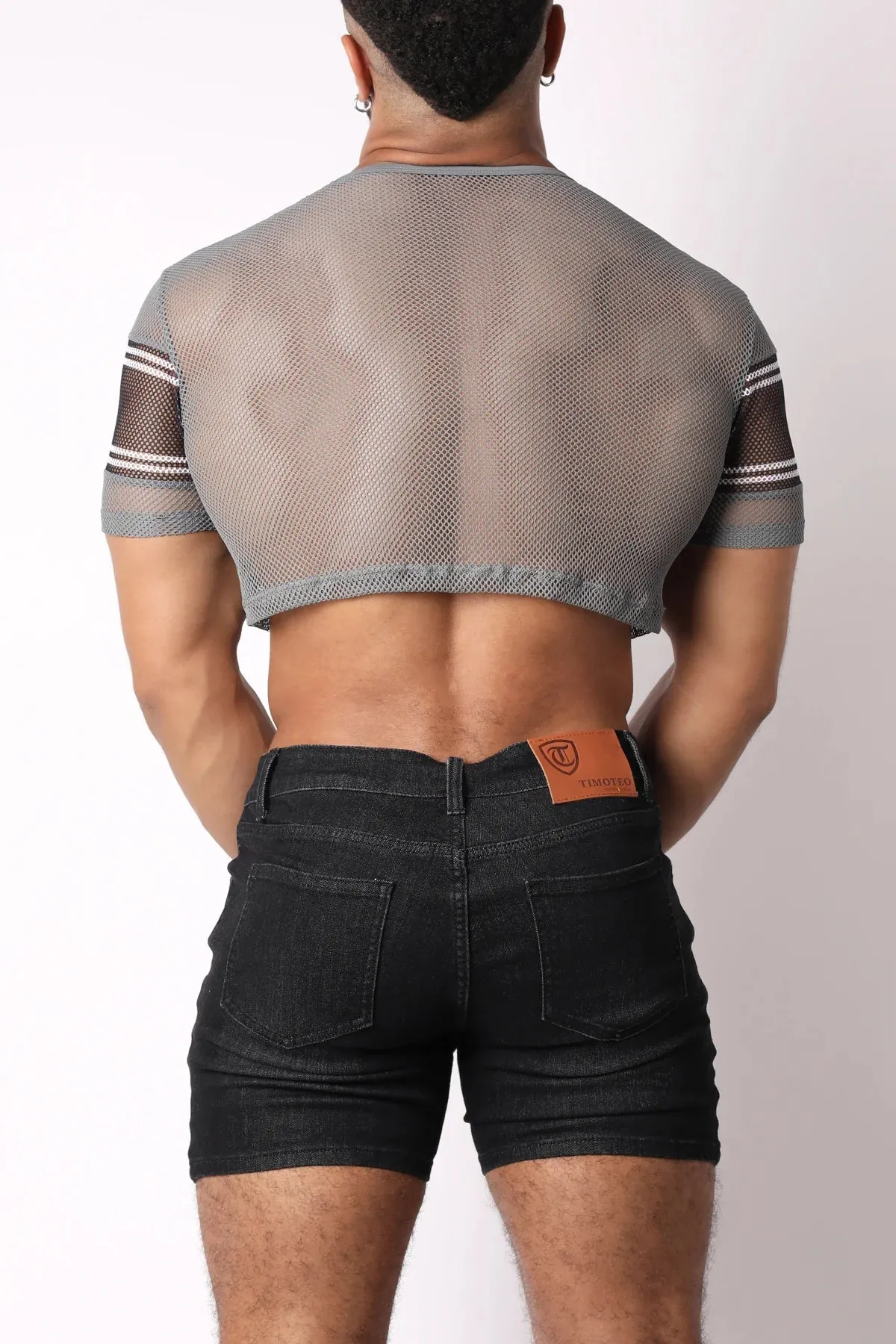 Cellblock 13 Challenger mesh crop top grey