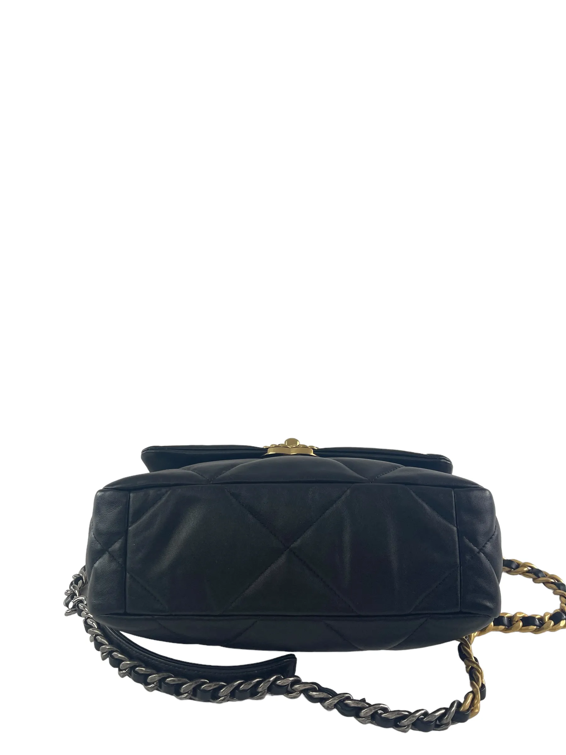 Chanel Black Lambskin Leather '19' Handbag