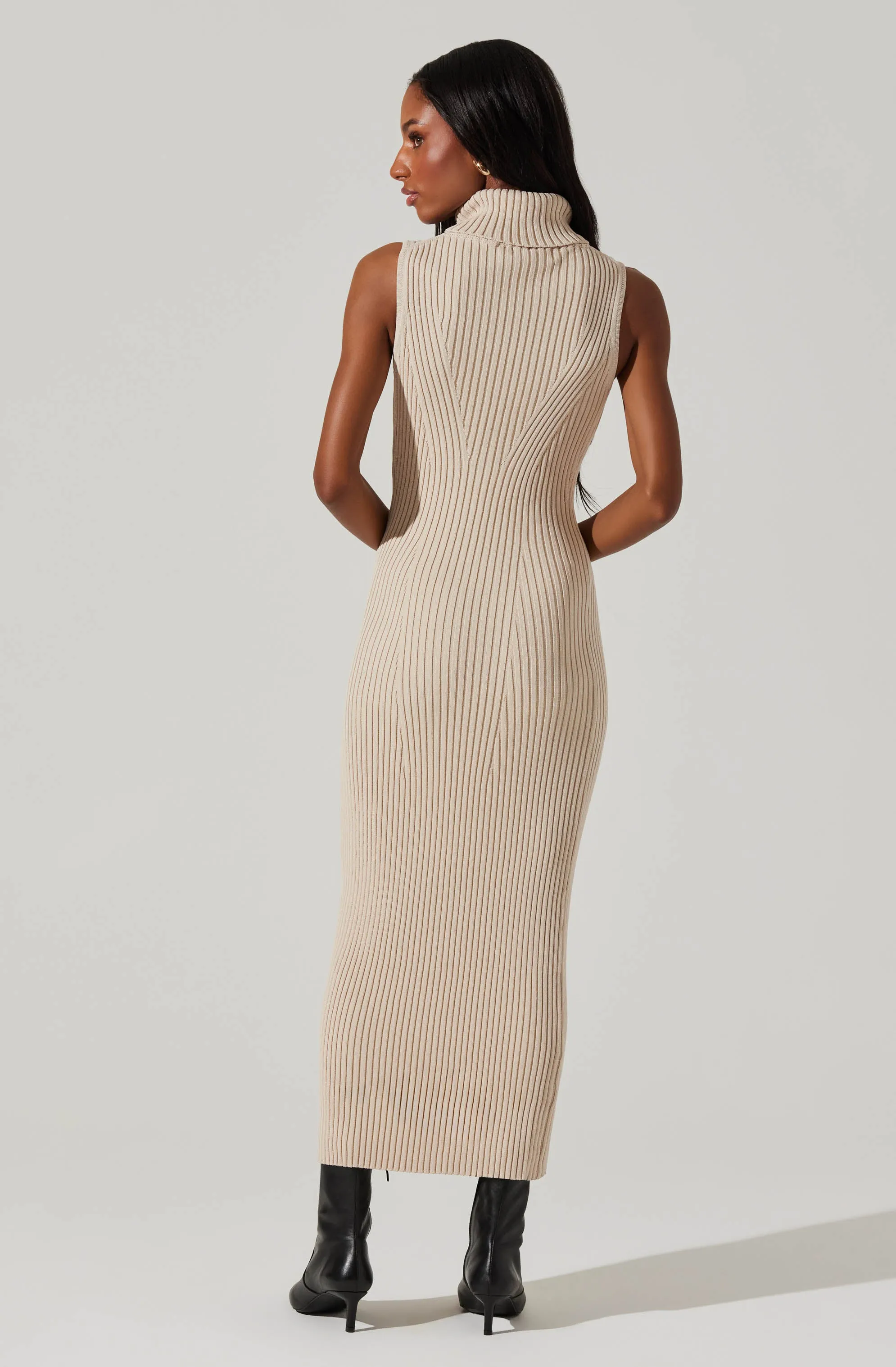 Channary Sleeveless Turtleneck Sweater Dress