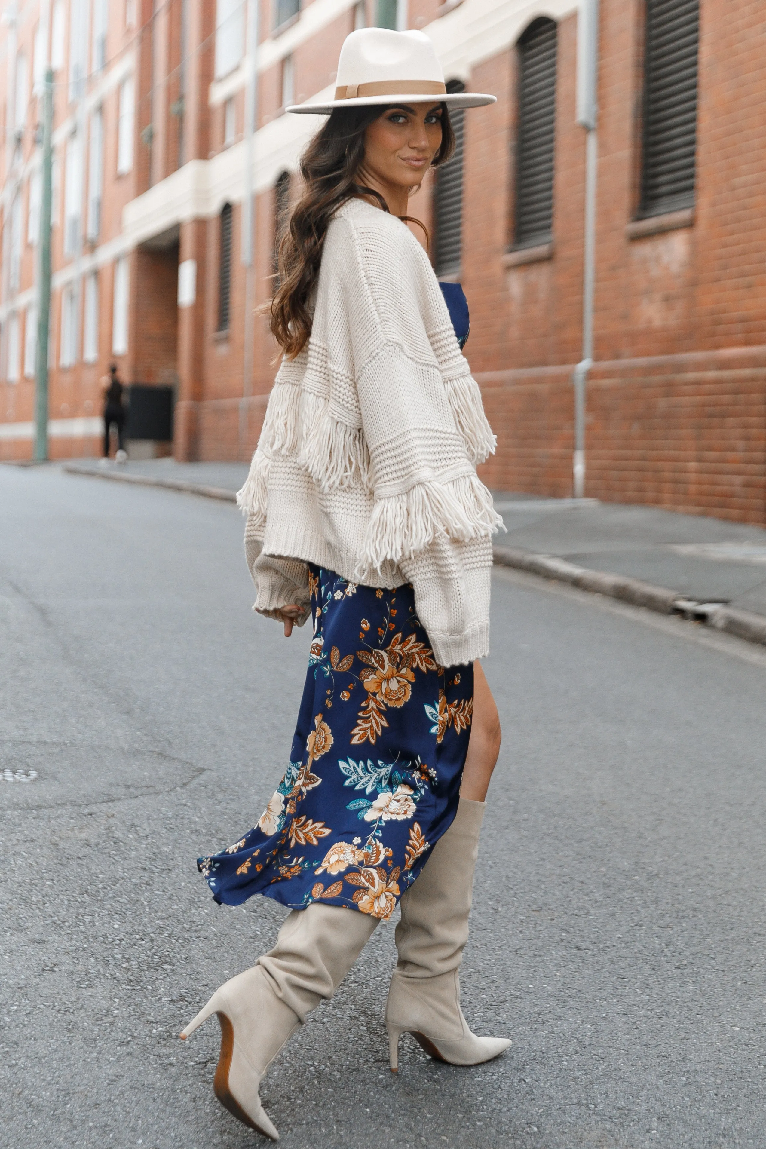 Cheryl Fringe Cardigan Sweater - Ivory