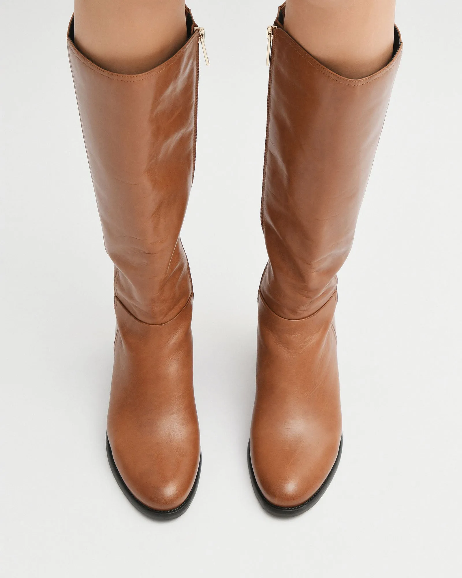 CHICAGO KNEE BOOTS BRANDY LEATHER