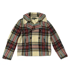 Coat Peacoat By Lauren By Ralph Lauren In Plaid Pattern, Size: S