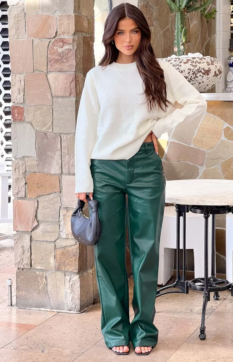 Cool Shade Forest Green PU Pants