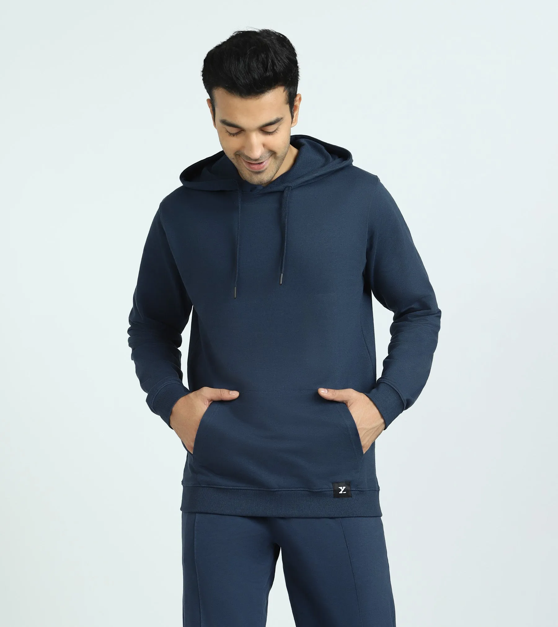 Cruze French Terry Cotton Hoodie and Joggers Co-Ord Set Opal Blue