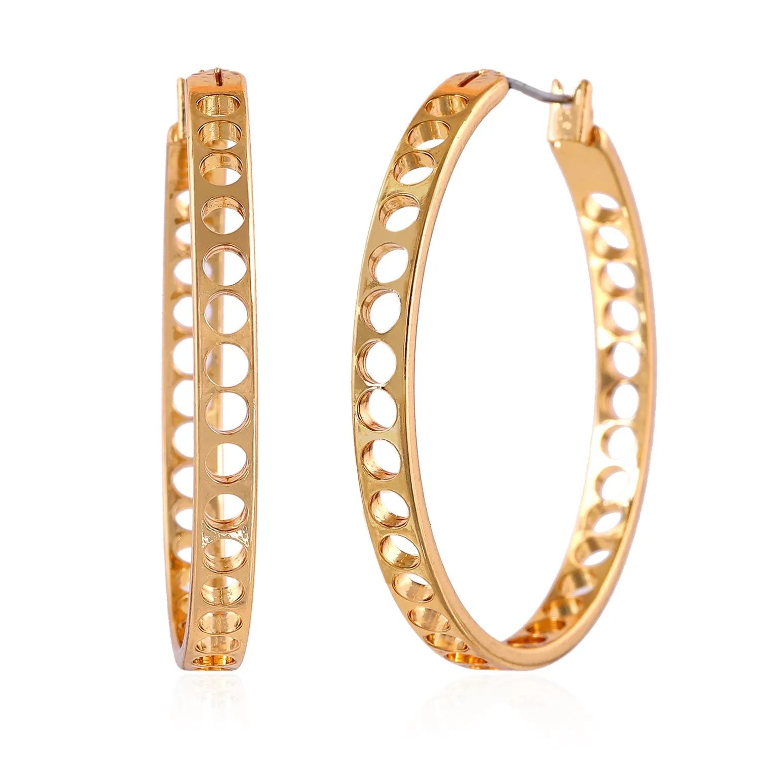 Cutwork Circular Hoop Earrings