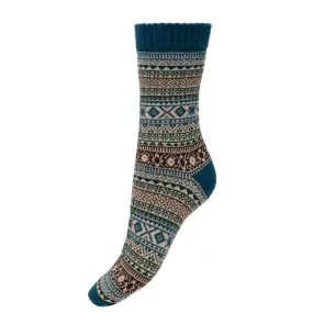 Dark Blue Fairisle Socks