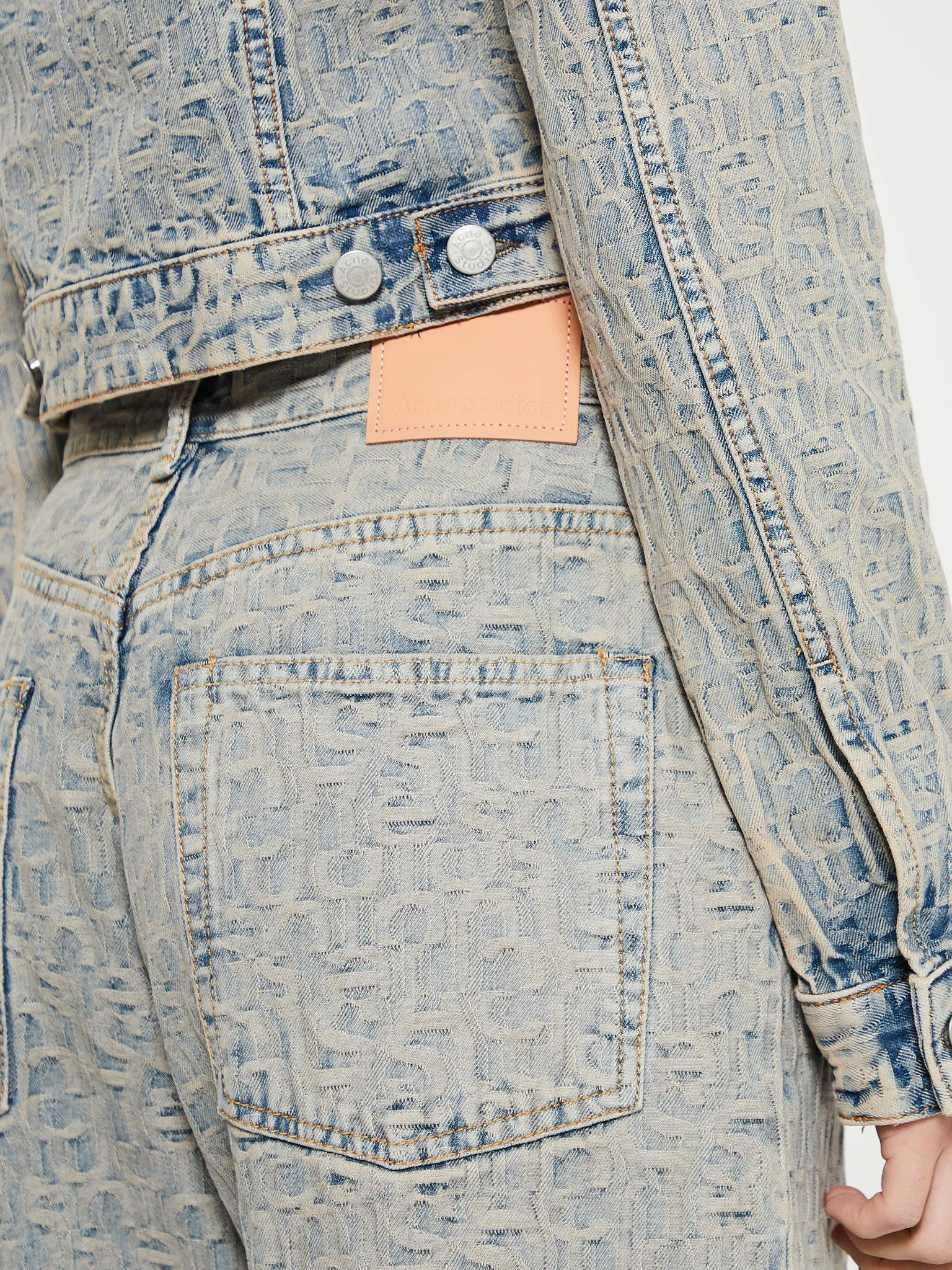 Denim Jacket in Blue and Beige