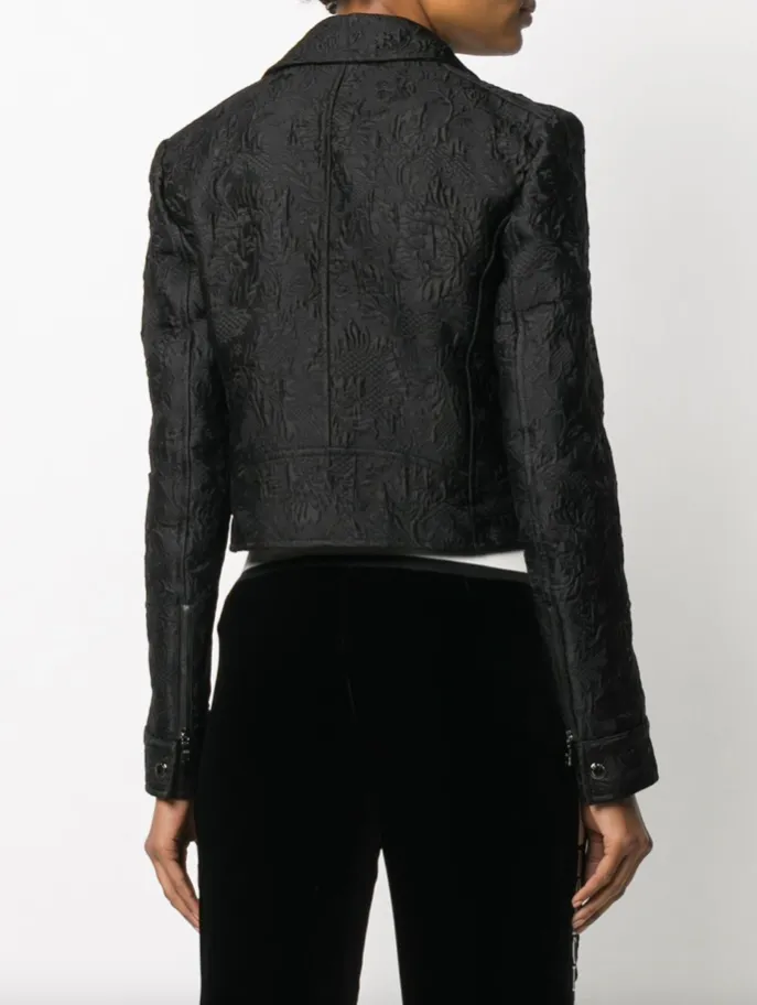 Dolce & Gabbana Cropped jacquard biker jacket