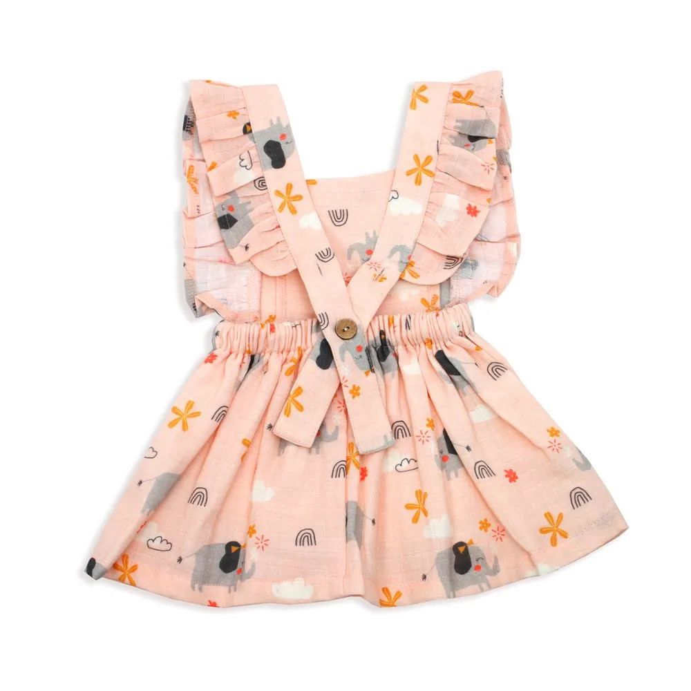 Elephant Ruffled Apron Dress   Bloomer Set