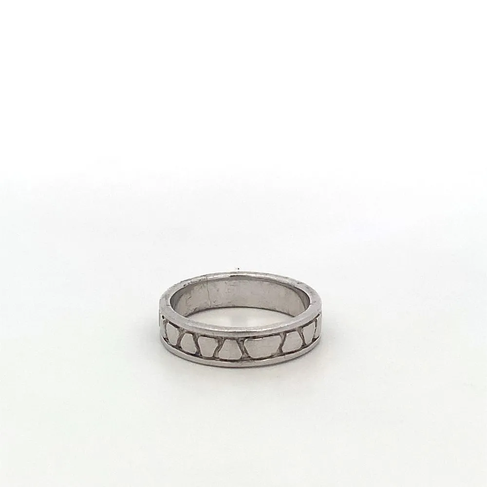 Erin Sandblasted 925 Sterling Silver Wedding Band Ring 7