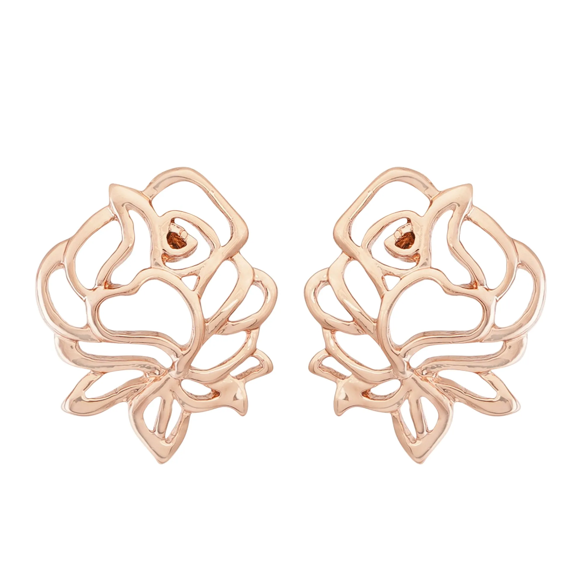 Estele - 24 Kt Rose Gold Plated FLOWER Pendant Set for women