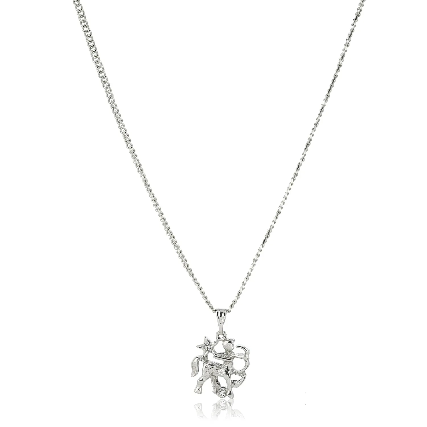 Estele - Rhodium Plated Sagittarius Zodiac Sign Pendant for Women / Girls