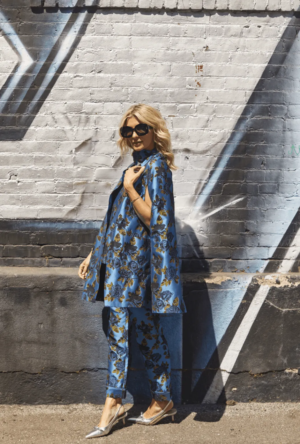 Everyday Pants - Blue Rose Jacquard