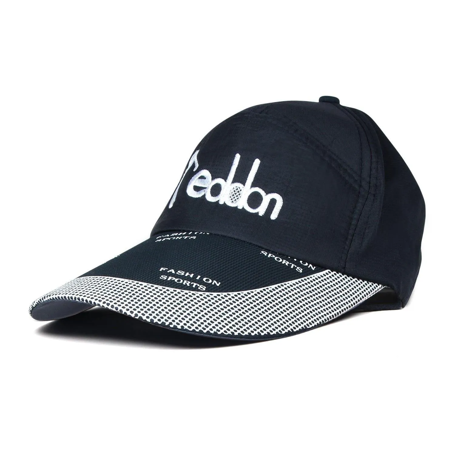 Fashionable Cotton Adjustable Summer Sports Cap with Stylish Brim For Men - Navy