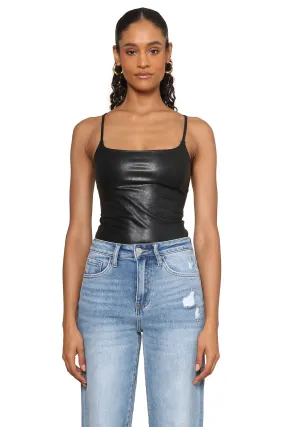 Faux Leather Cami Bodysuit