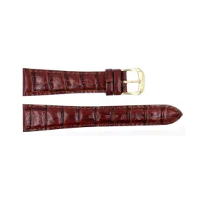 FITS Pulsar Textured Brown Leather Crocodile Grain 20mm Watch Band