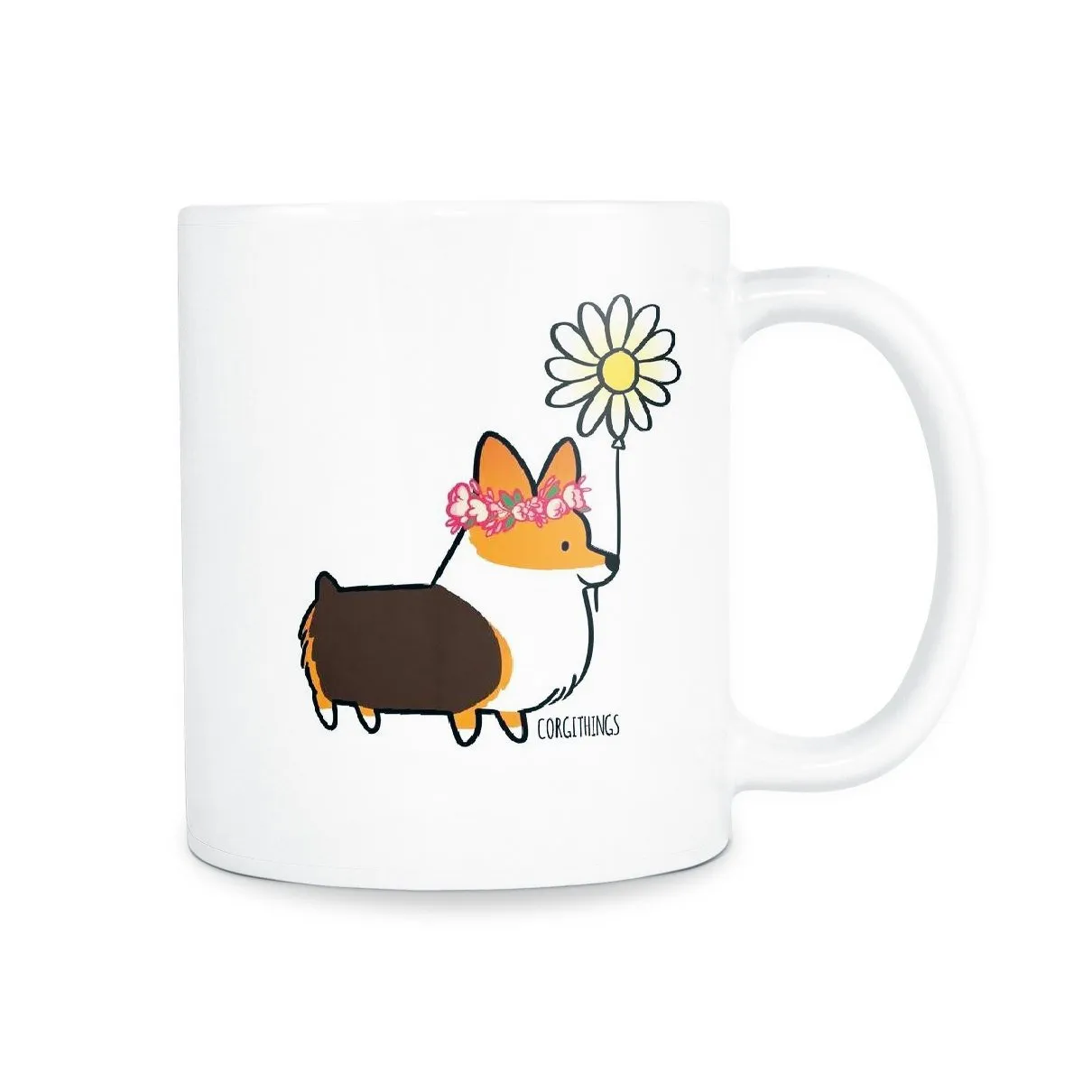 Flower Power Corgi Mug | 11oz or 15oz