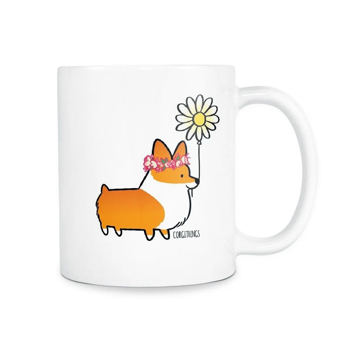 Flower Power Corgi Mug | 11oz or 15oz