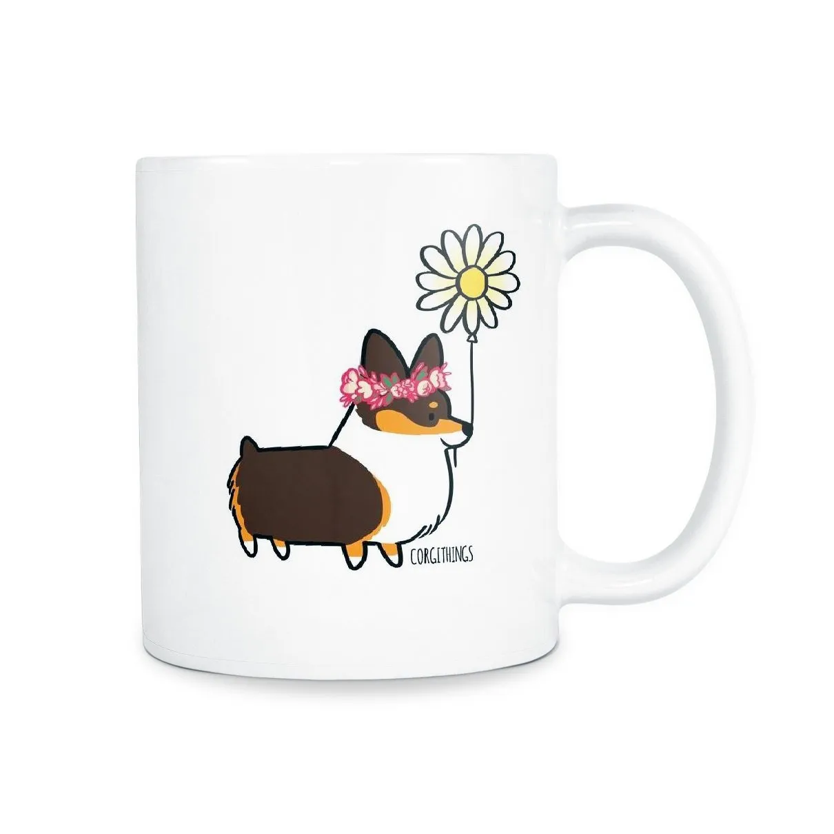 Flower Power Corgi Mug | 11oz or 15oz