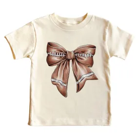 Football Bow Kids Graphic Tee | Natural