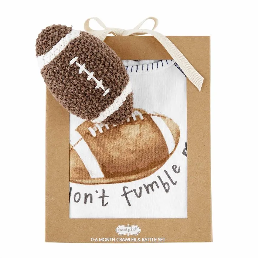 Football Knit Rattle with Onesie