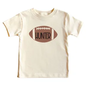 Football Name Personalized Kids Graphic Tee | Natural