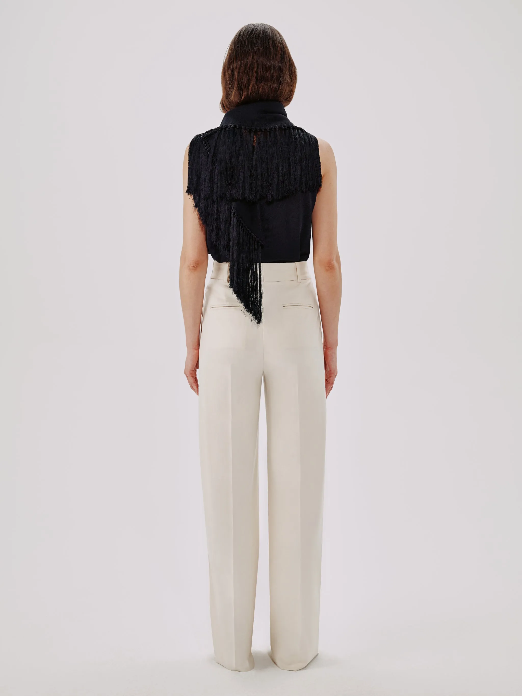 Fringe Scarf Neck Shell