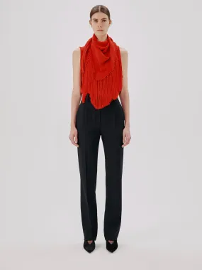 Fringe Scarf Neck Shell