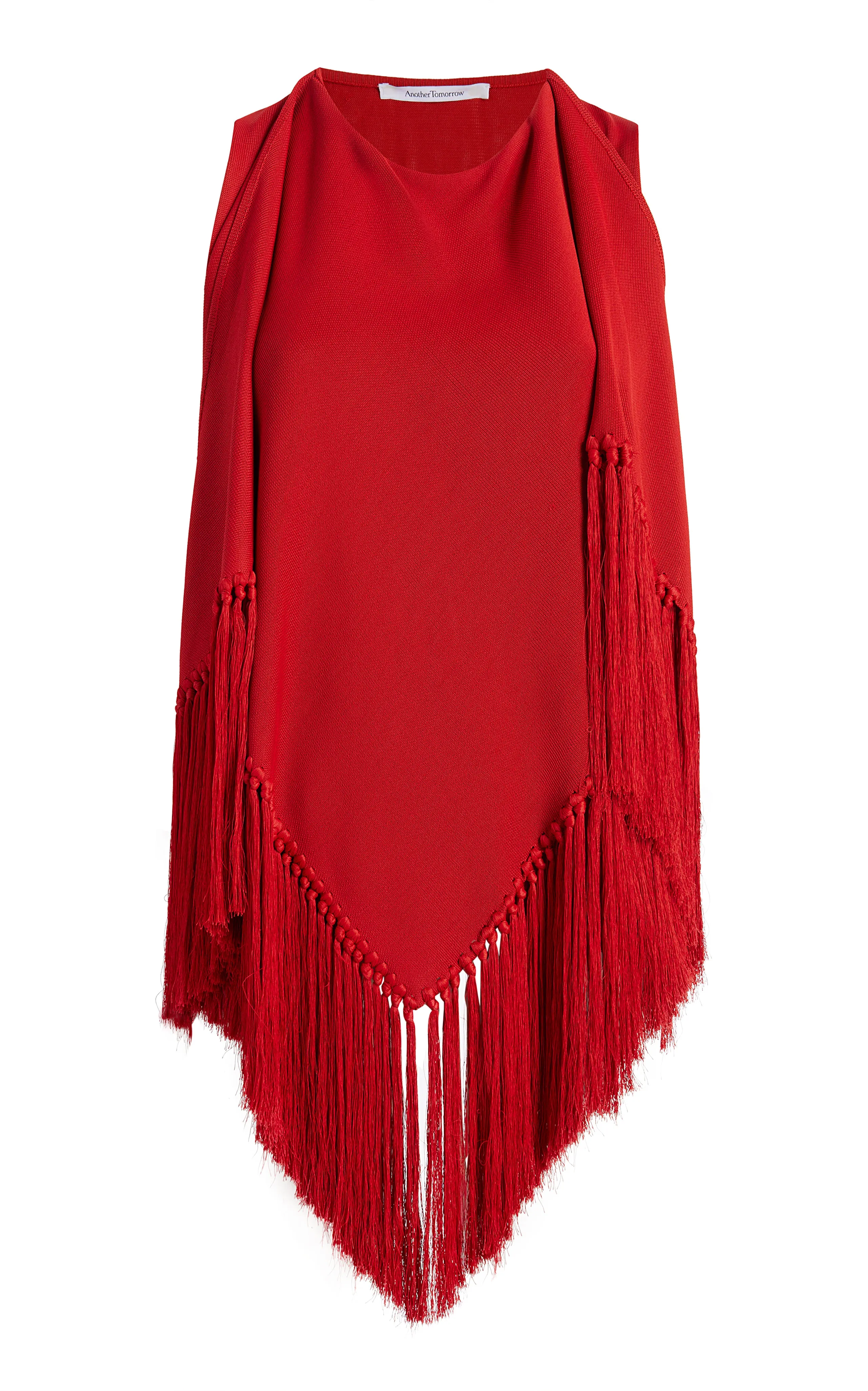 Fringe Scarf Neck Shell