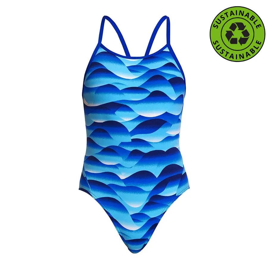 Funkita Girls Sustainable Diamond Back One Piece FKS033G- Storm Buoy