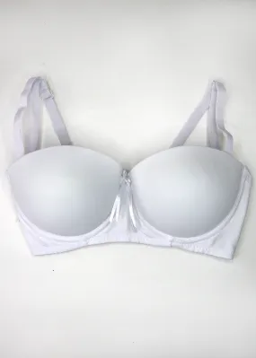 Gia White Balconette Push Up Bra