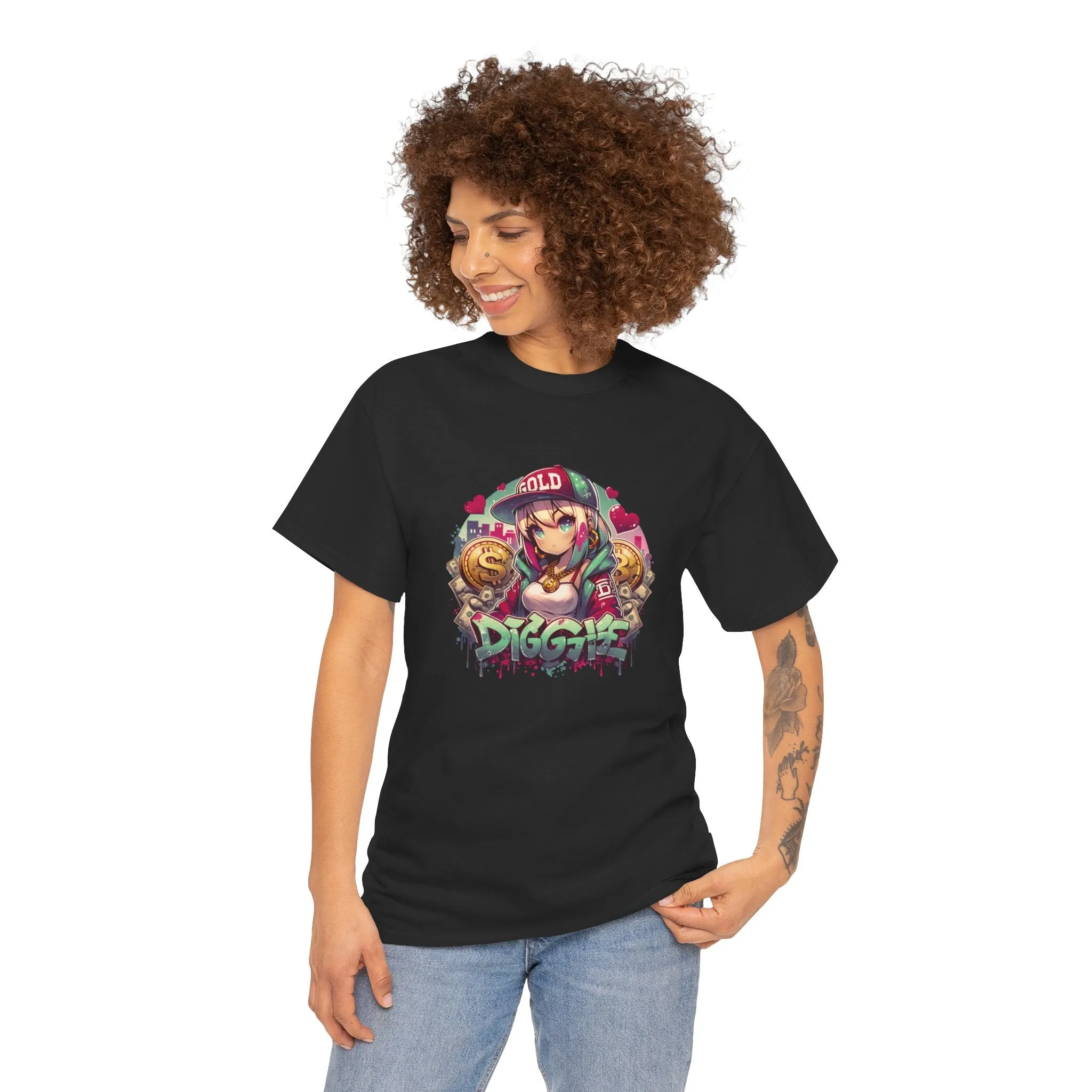 Graffiti Anime Girls Unisex Heavy Cotton Tee