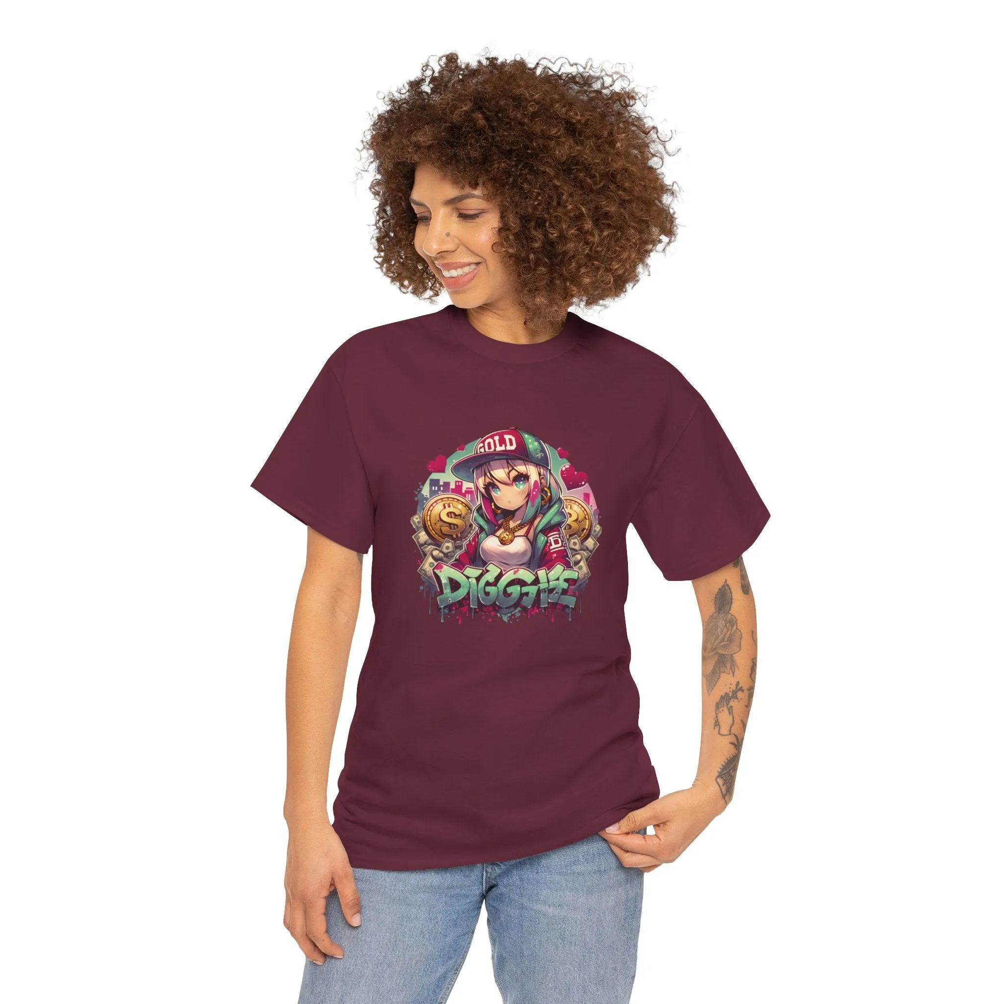 Graffiti Anime Girls Unisex Heavy Cotton Tee