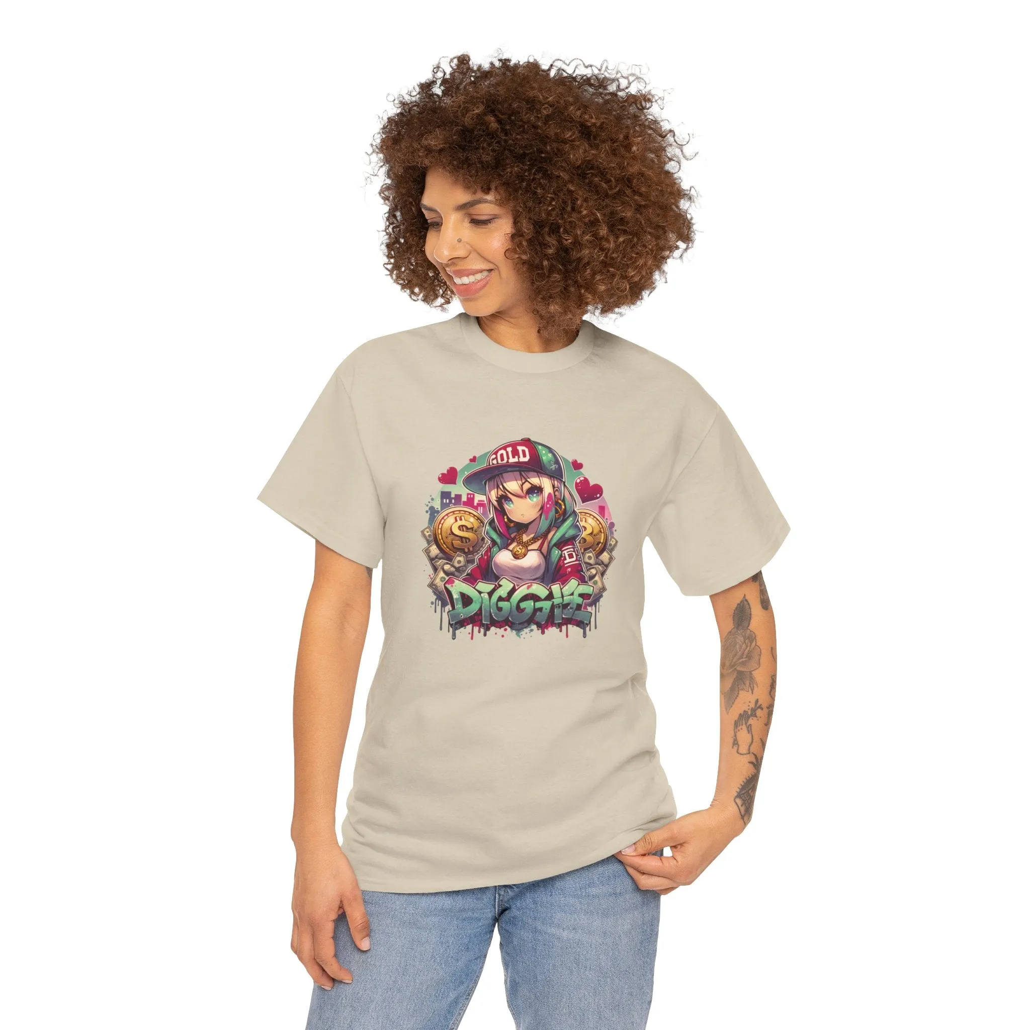 Graffiti Anime Girls Unisex Heavy Cotton Tee