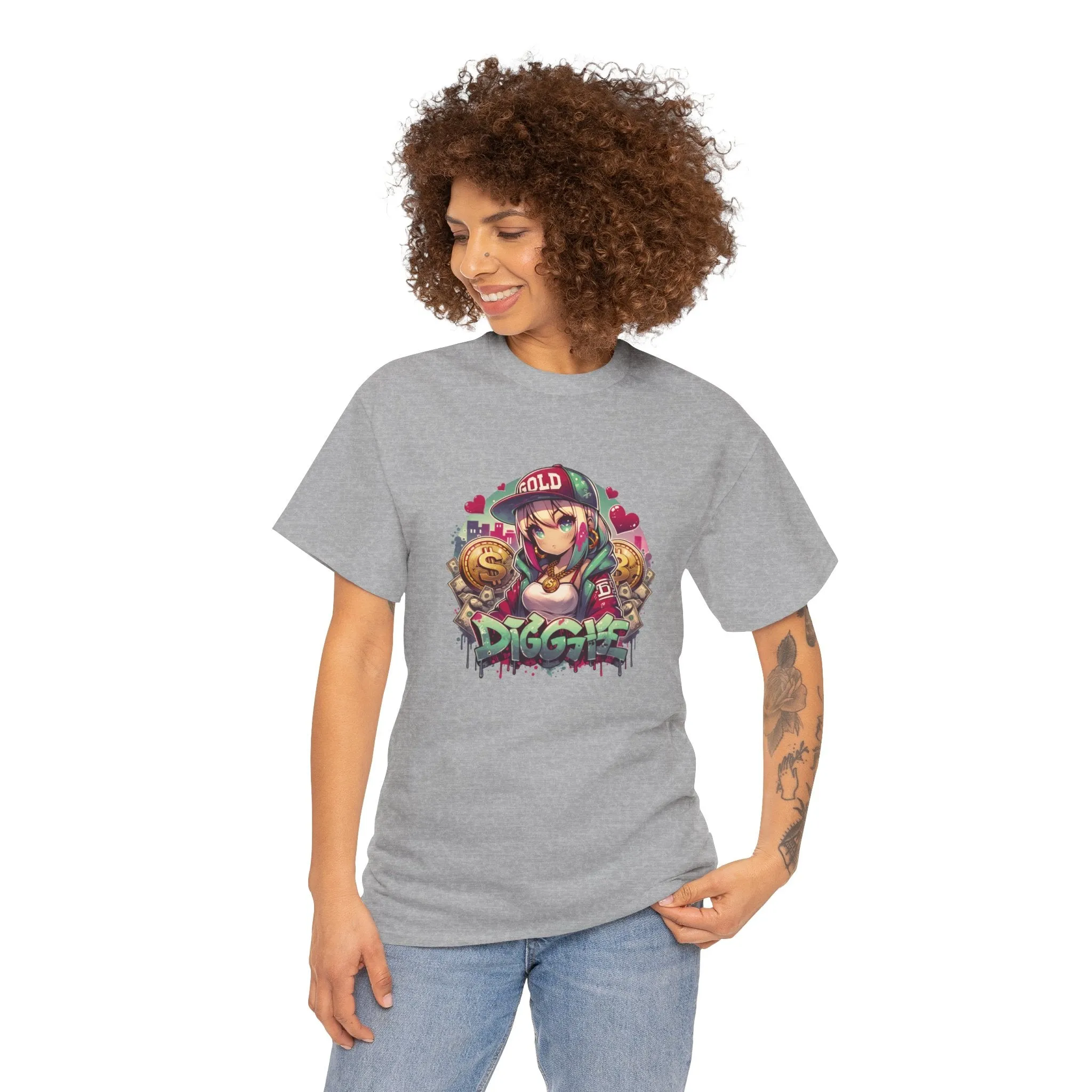 Graffiti Anime Girls Unisex Heavy Cotton Tee