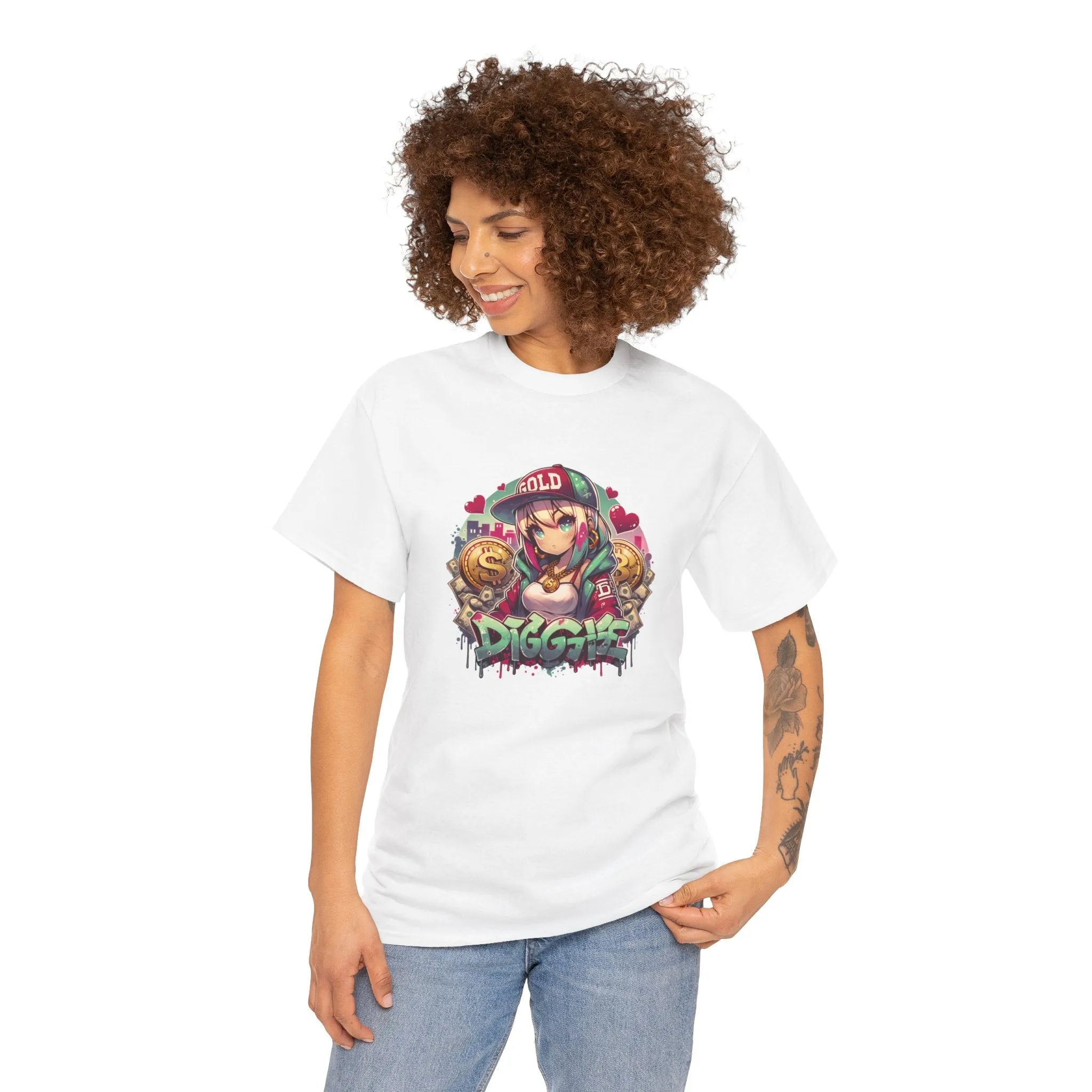 Graffiti Anime Girls Unisex Heavy Cotton Tee