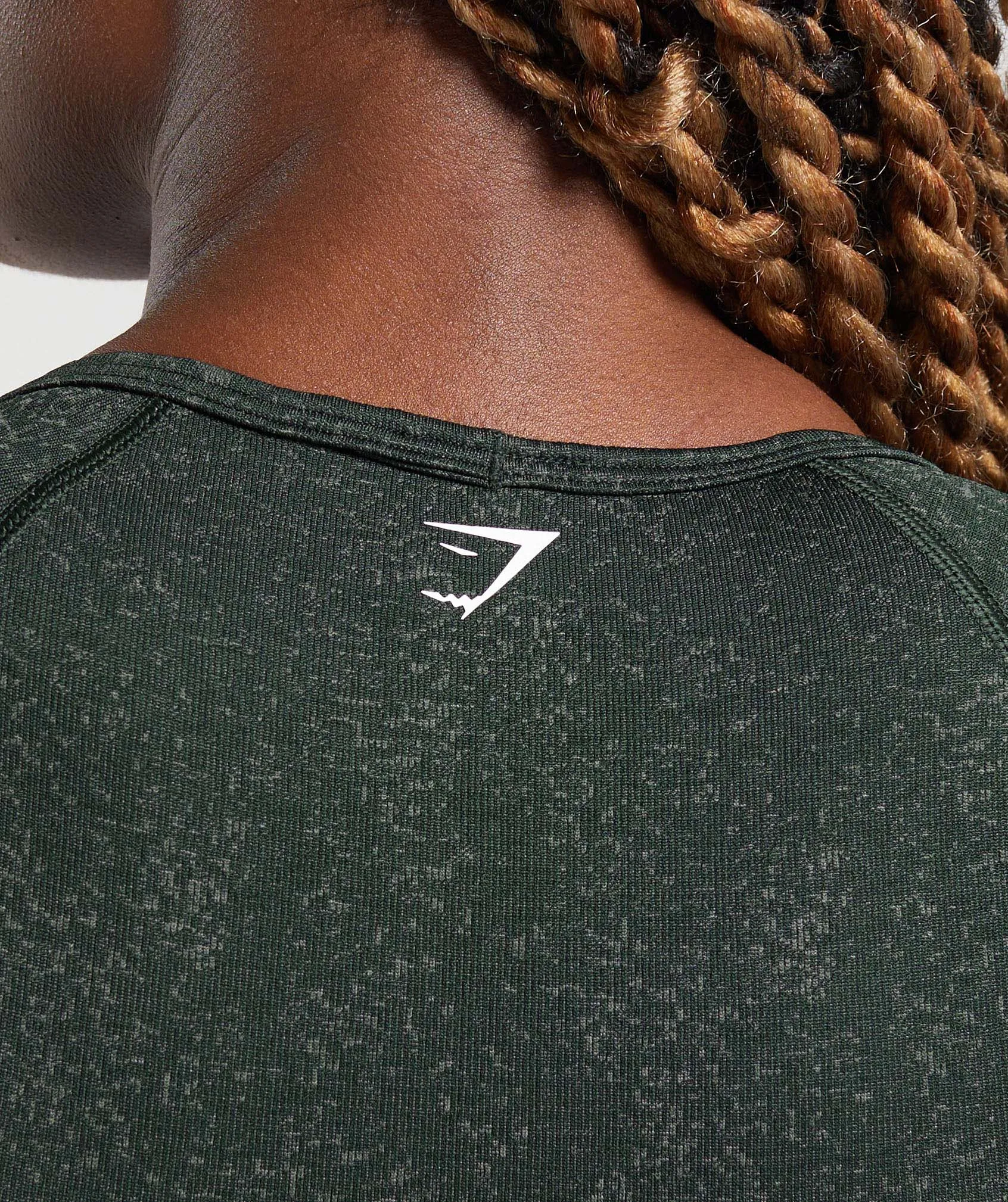 Gymshark Adapt Fleck Seamless Crop Top - Victory Green/Unit Green