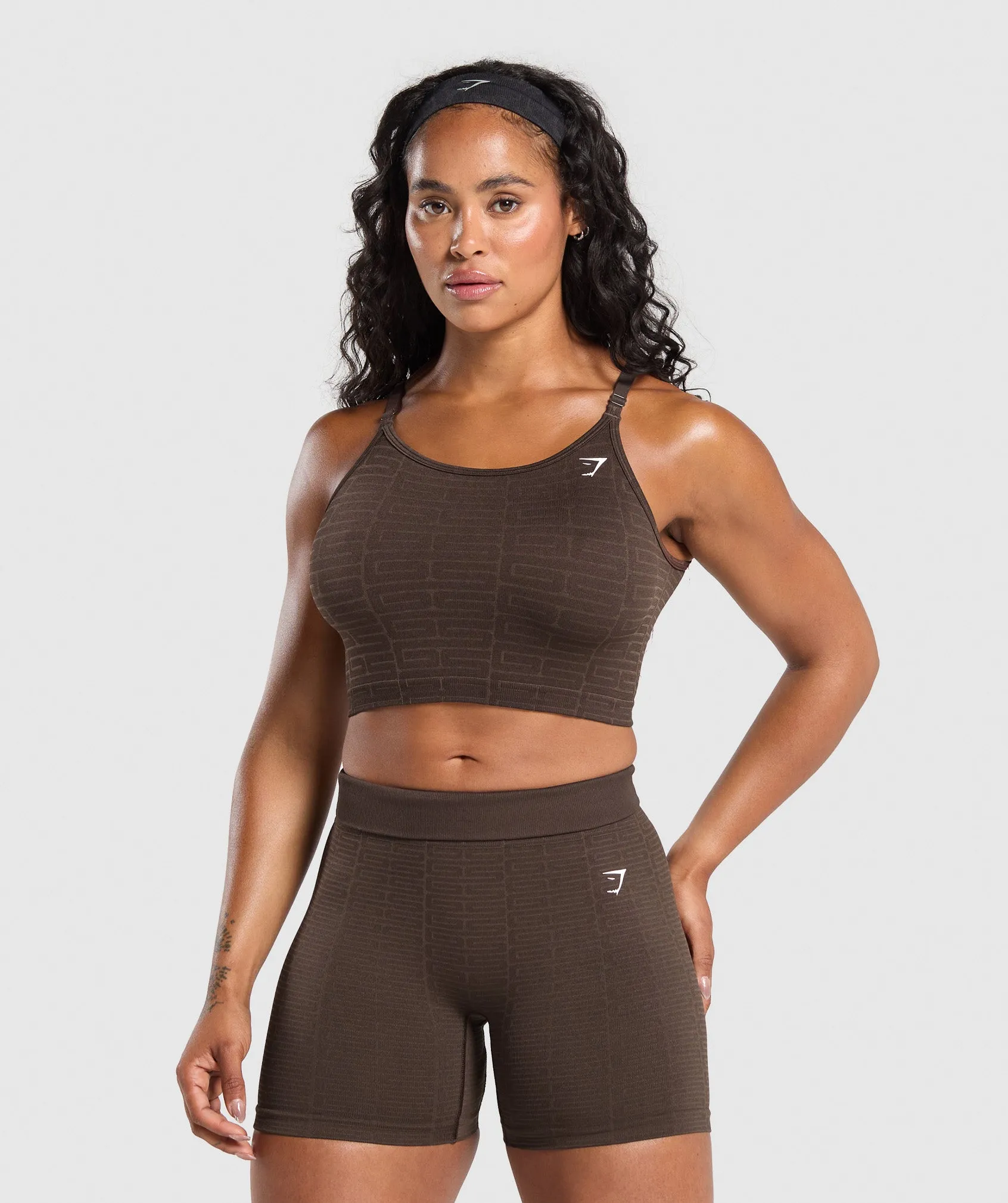 Gymshark Adapt Monogram Seamless Midi Tank - Archive Brown/Soul Brown