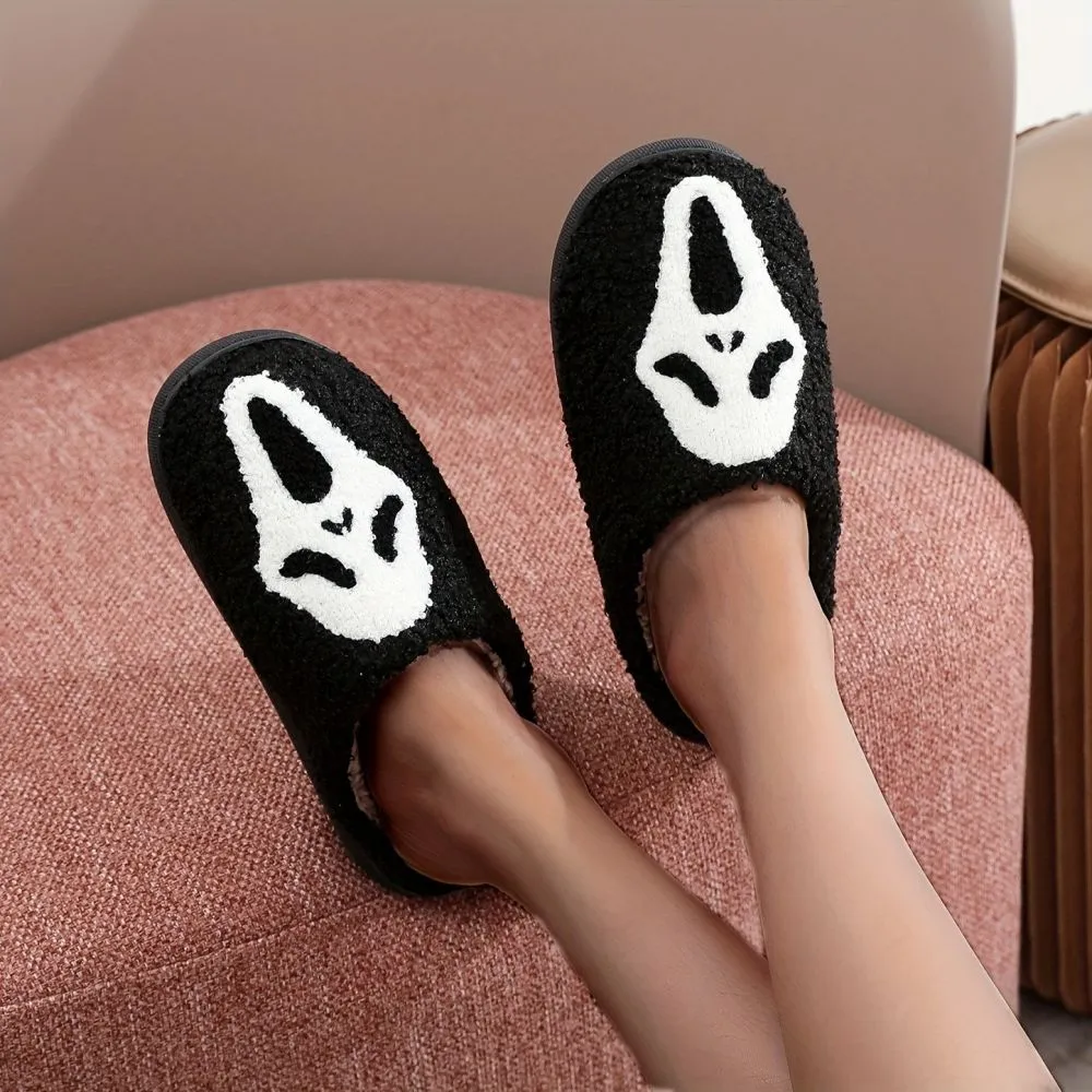 Halloween Slippers Halloween Ghost Shoes Comfortable Soft Home Cotton Slippers