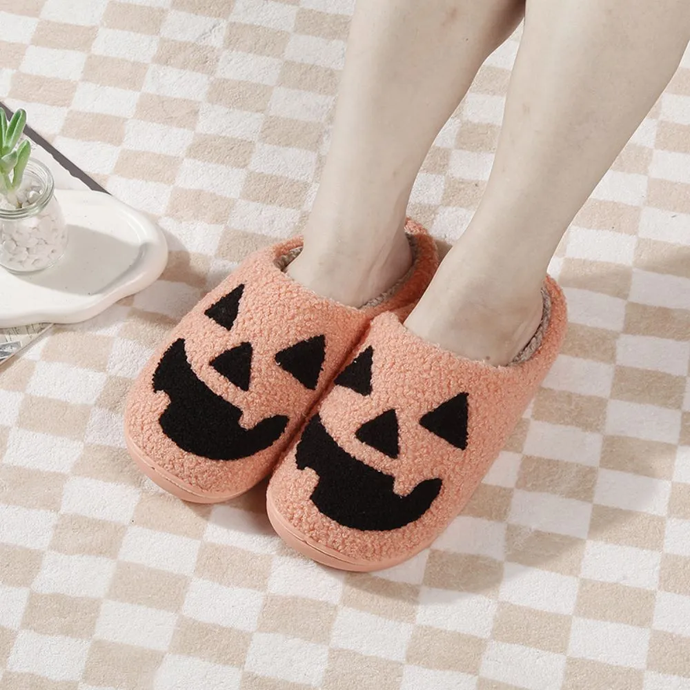 Halloween Slippers Halloween Pumpkin Shoes Comfortable Soft Home Cotton Slippers