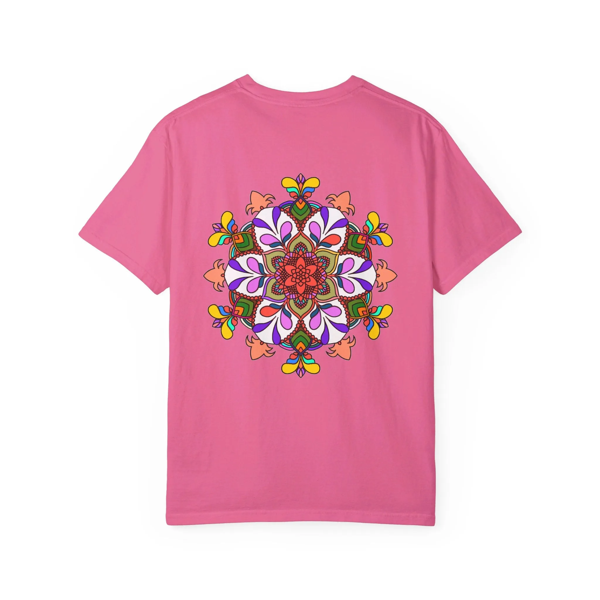 Hand-Drawn Mandala Art T-Shirt - 100% Ring-Spun Cotton - Garment-Dyed for Extra Comfort