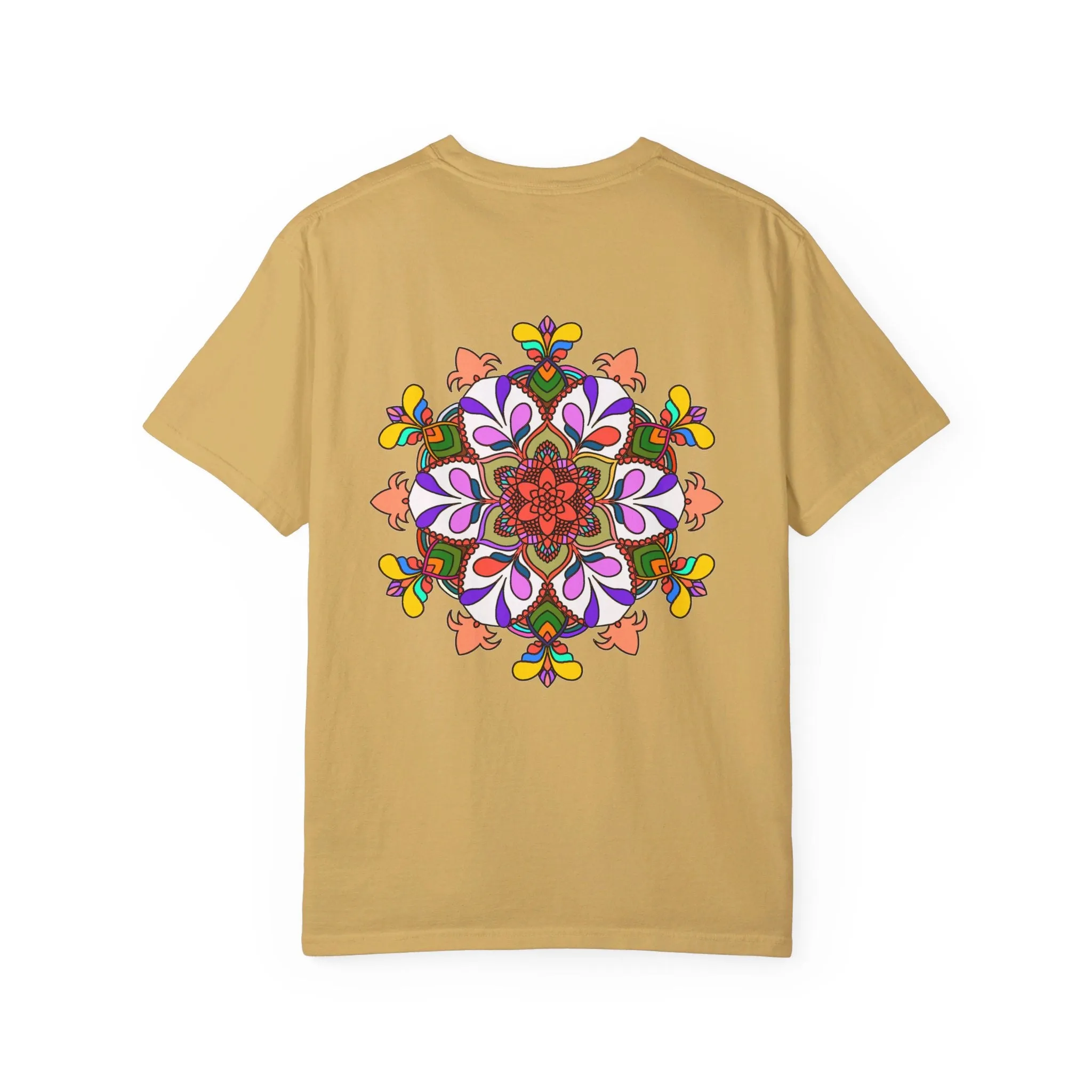 Hand-Drawn Mandala Art T-Shirt - 100% Ring-Spun Cotton - Garment-Dyed for Extra Comfort