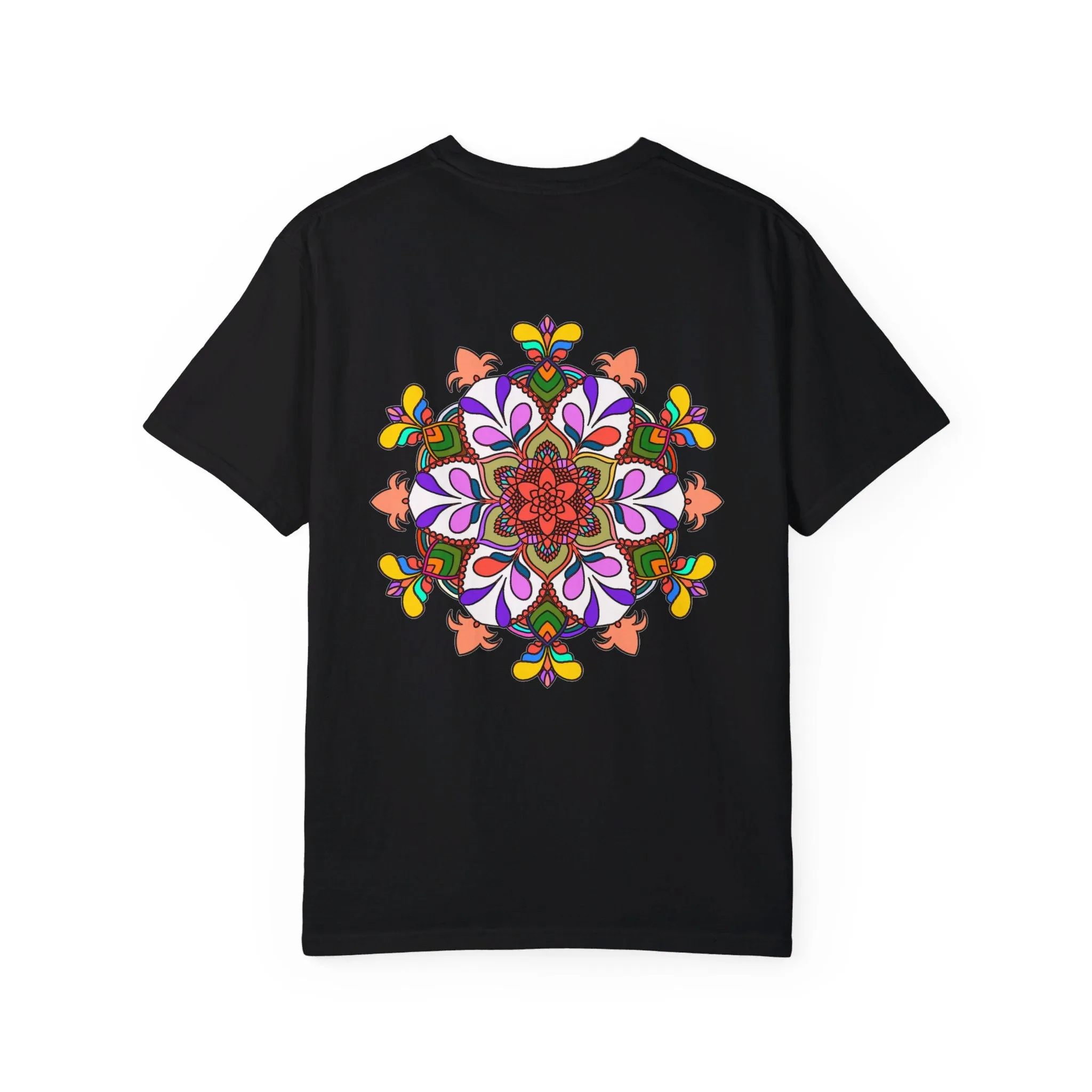 Hand-Drawn Mandala Art T-Shirt - 100% Ring-Spun Cotton - Garment-Dyed for Extra Comfort